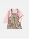 Marks & Spencer Dvojdielny džínsový outfit Leopard Pinny (2–8 rokov) Marks & Spencer hnedá