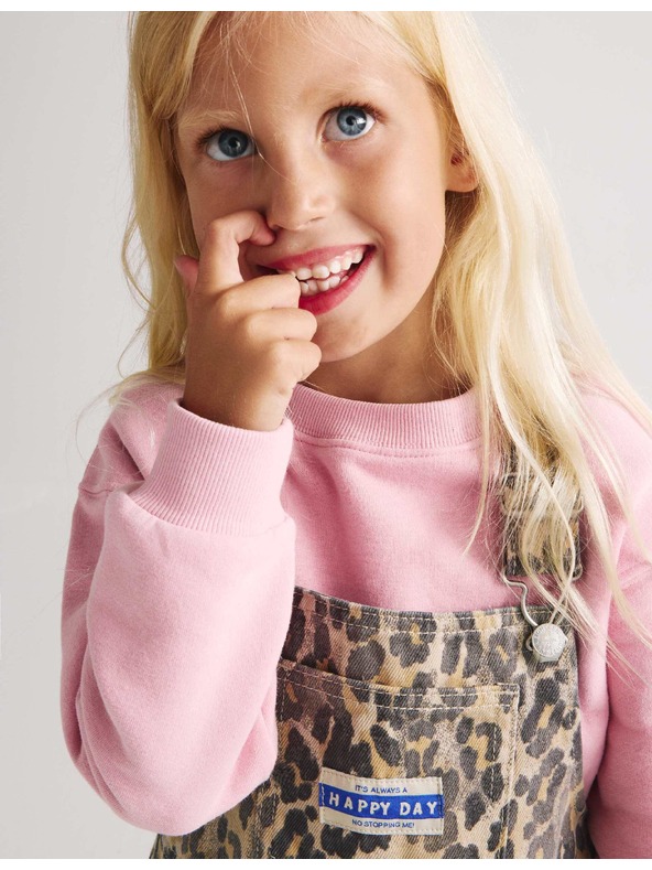 Marks & Spencer Dvojdielny džínsový outfit Leopard Pinny (2–8 rokov) Marks & Spencer hnedá