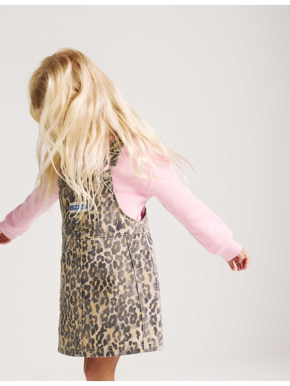 Marks & Spencer Dvojdielny džínsový outfit Leopard Pinny (2–8 rokov) Marks & Spencer hnedá
