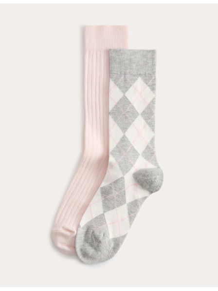 Marks & Spencer Vysoké ponožky so vzorom argyle, 2 ks v balení Marks & Spencer sivá