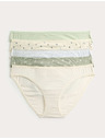 Marks & Spencer Čipkované bikiny nohavičky z bavlny Lycra™ s potlačou, 5 ks Marks & Spencer zelená