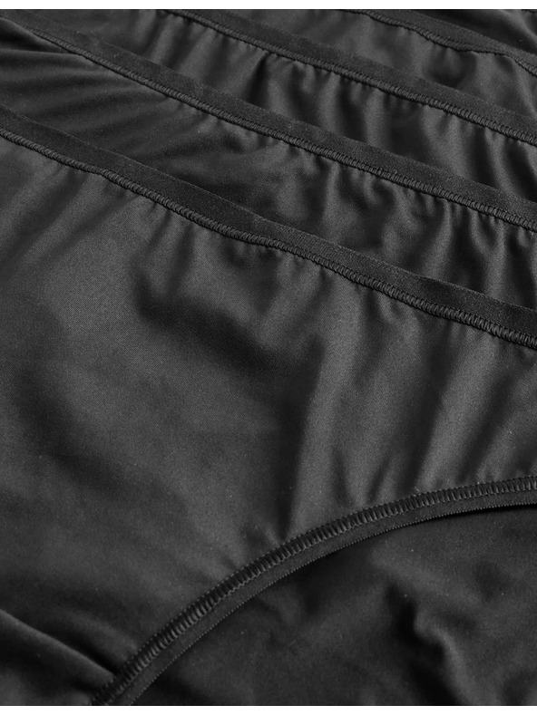 Marks & Spencer Nízko strihy bikini nohavičky z mikrovlákna, bez viditeľných lemov, 5 kusov v balení Marks & Spencer čierna