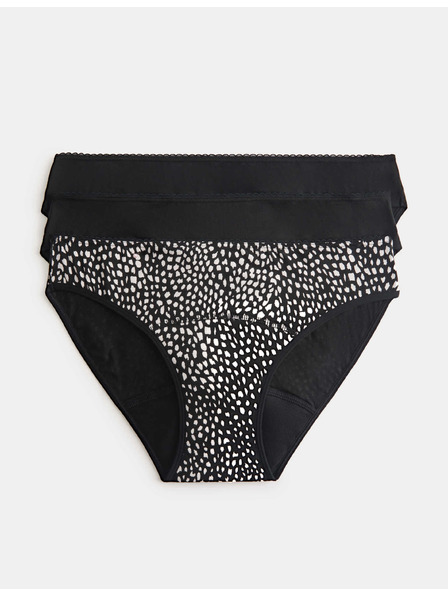 Marks & Spencer Menštruačné bikiny nohavičky s vysokým podielom bavlny, 3 ks v balení Marks & Spencer biela