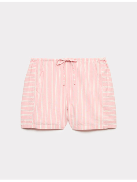 Marks & Spencer Pruhované pyžamové šortky z čistého bavlneného batista Marks & Spencer ružová