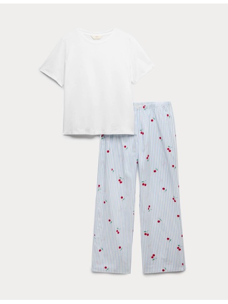 Marks & Spencer Čisto bavlnená pyžamová súprava Marks & Spencer modrá