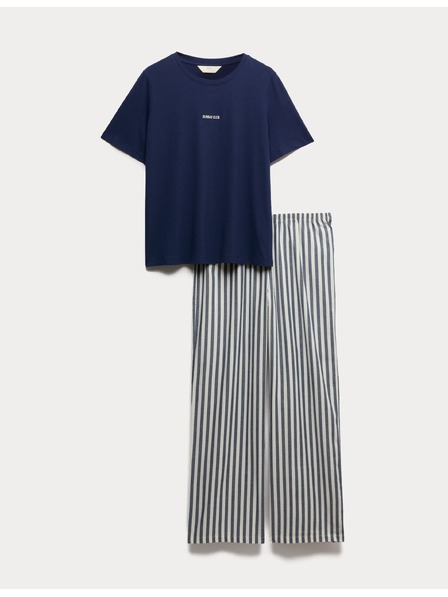 Marks & Spencer Pyžamová súprava z čistej bavlny Marks & Spencer námornícka modrá