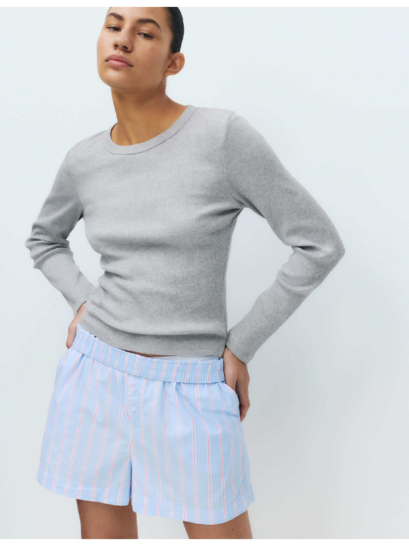 Marks & Spencer Pyžamový žebrovaný top s úpravou Cool Comfort™ z bavlny a modalu Marks & Spencer sivá