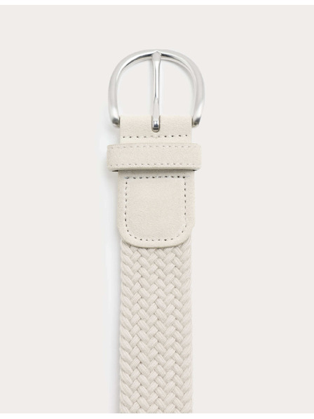 Marks & Spencer Pružný semišový tkané pásik Marks & Spencer smotanová