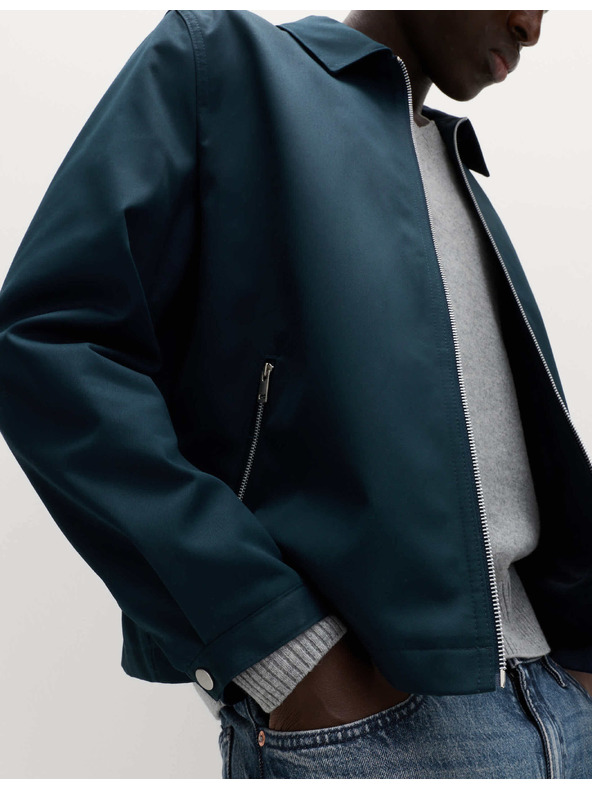 Marks & Spencer Bunda typu Harrington, z čistej bavlny Marks & Spencer námornícka modrá
