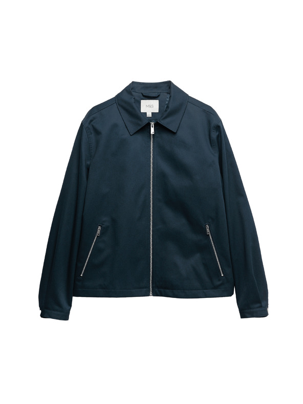 Marks & Spencer Bunda typu Harrington, z čistej bavlny Marks & Spencer námornícka modrá