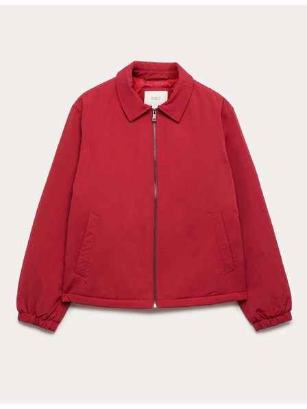 Marks & Spencer Bunda Harrington s vycpávkami a zipom Marks & Spencer červená