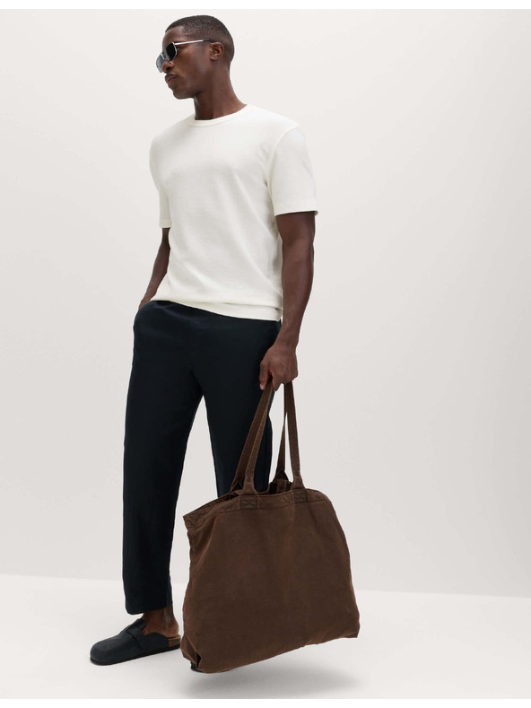 Marks & Spencer Tričko voľného strihu zo zmesi bavlny a textúrou Marks & Spencer krémová