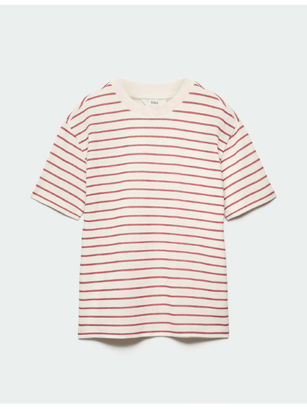 Marks & Spencer Tričko Breton s textúrou a vysokým podielom bavlny Marks & Spencer červená