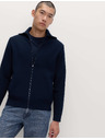 Marks & Spencer Sveter na zips s milánskym vzorujúcim, zo zmesi bavlny Marks & Spencer námornícka modrá