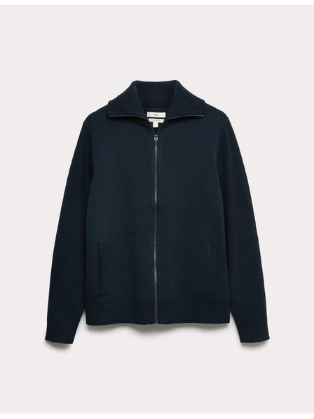 Marks & Spencer Sveter na zips s milánskym vzorujúcim, zo zmesi bavlny Marks & Spencer námornícka modrá