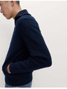 Marks & Spencer Sveter na zips s milánskym vzorujúcim, zo zmesi bavlny Marks & Spencer námornícka modrá