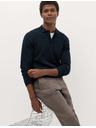 Marks & Spencer Pánske rebrované polo tričko z bavlnenej zmesi Marks & Spencer námornícka modrá