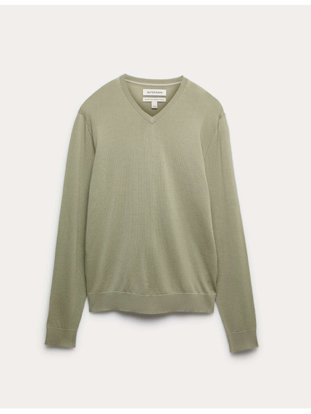 Marks & Spencer Sveter s V výstrihom z čistej mimoriadne jemnej vlny merino Marks & Spencer zelená