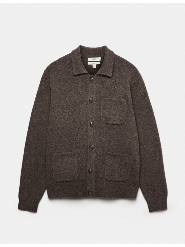 Marks & Spencer Nadýchaný zapínací kardigan v utility štýle Marks & Spencer hnedá