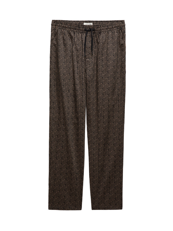 Marks & Spencer Pyžamové nohavice z bavlneného úpletu s geometrickým vzorom a elastickým pásom Marks & Spencer hnedá
