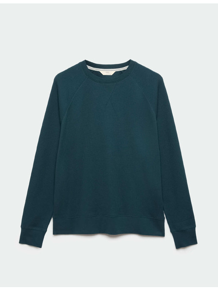 Marks & Spencer Domáca mikina z čistej bavlny s vaflovou štruktúrou Marks & Spencer modrá