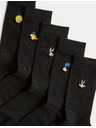 Marks & Spencer Ponožky s motívom Looney Tunes™, s vysokým podielom bavlny, 5 párov v balení Marks & Spencer čierna