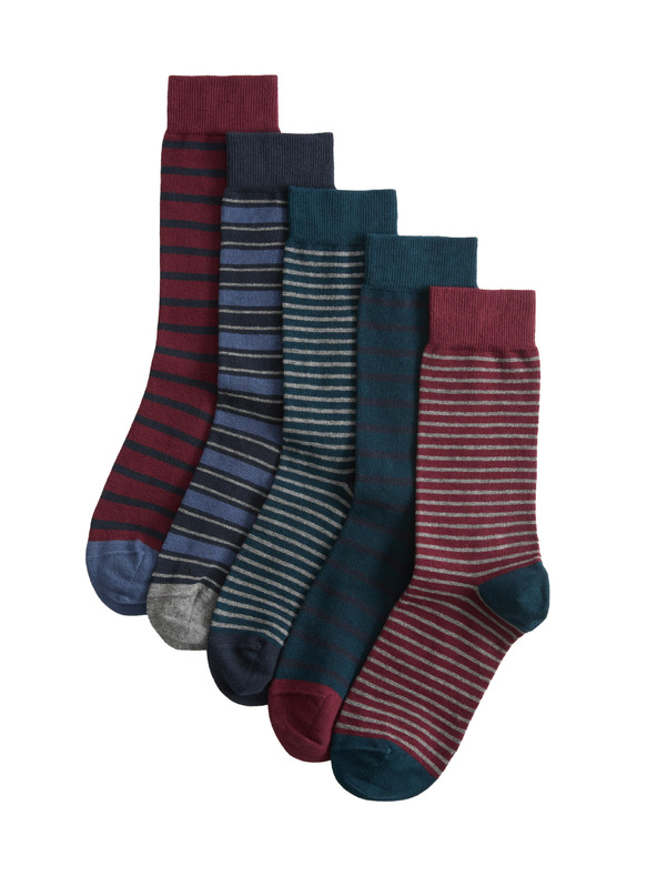 Marks & Spencer Pruhované ponožky s technológiou Cool & Freshfeet™, 5 párov Marks & Spencer viacfarebná