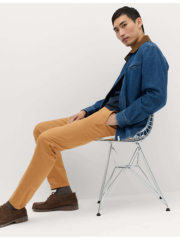 Marks & Spencer Strečové chino nohavice slim fit Marks & Spencer hnedé