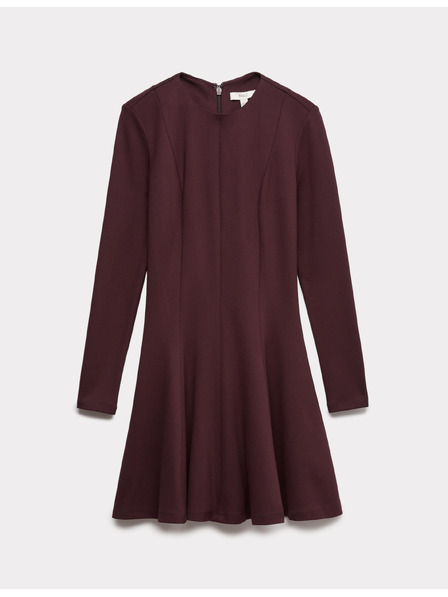 Marks & Spencer Žersejové kolové mini šaty s výstrihom ku krku Marks & Spencer hnedá