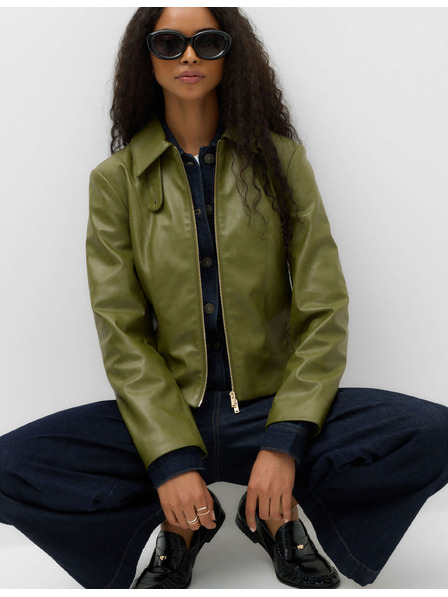 Marks & Spencer Bunda typu Harrington z umelej kože Marks & Spencer zelená