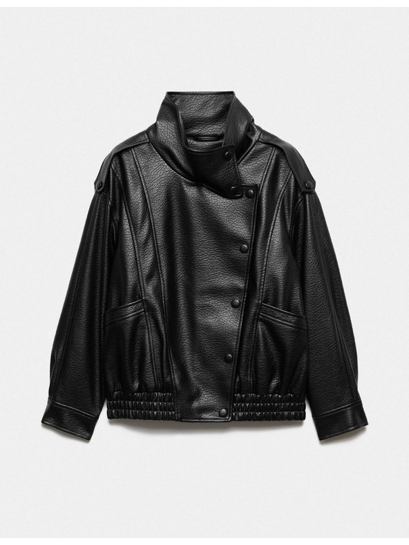 Marks & Spencer Bomber bunda z imitácie kože so stojáčikom Marks & Spencer čierna