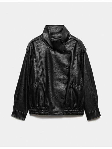 Marks & Spencer Bomber bunda z imitácie kože so stojáčikom Marks & Spencer čierna