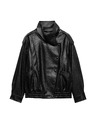 Marks & Spencer Bomber bunda z imitácie kože so stojáčikom Marks & Spencer čierna