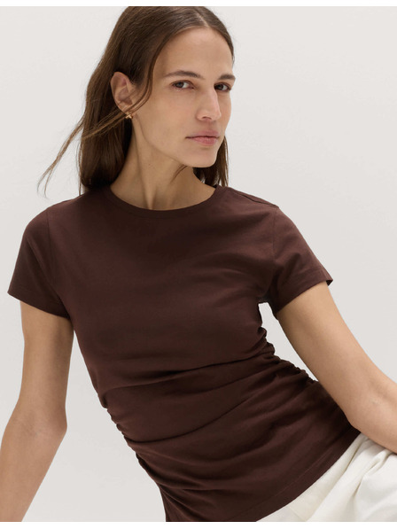 Marks & Spencer Nariasené tričko úzkeho strihu, z čistej bavlny Marks & Spencer hnedá