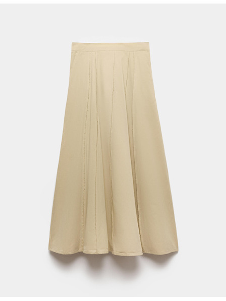 Marks & Spencer Midi kolová sukňa s trhaným lemom, z čistej bavlny Marks & Spencer béžová