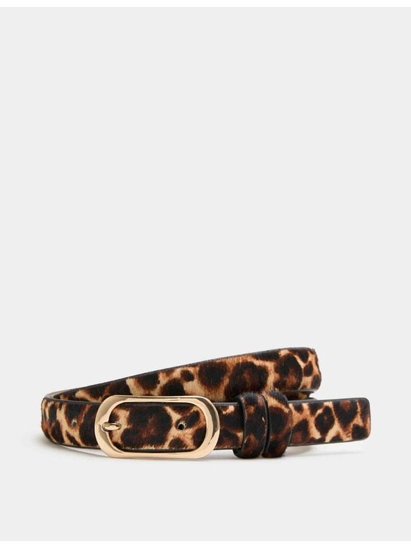 Marks & Spencer Priliehavý pás s leopardím potlačou Marks & Spencer hnedá