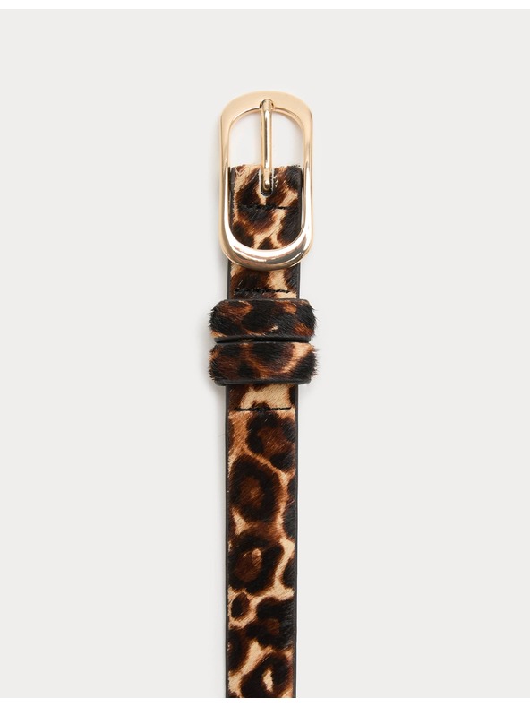 Marks & Spencer Priliehavý pás s leopardím potlačou Marks & Spencer hnedá