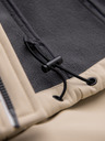 Ombre Clothing Pánska bunda SOFTSHELL s fleecovou podšívkou a kapucňou – piesková V4 OM-JANP-0292 Ombre Clothing