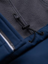 Ombre Clothing Pánska bunda SOFTSHELL s fleecovou podšívkou a kapucňou – tmavě modrá V5 OM-JANP-0292 Ombre Clothing