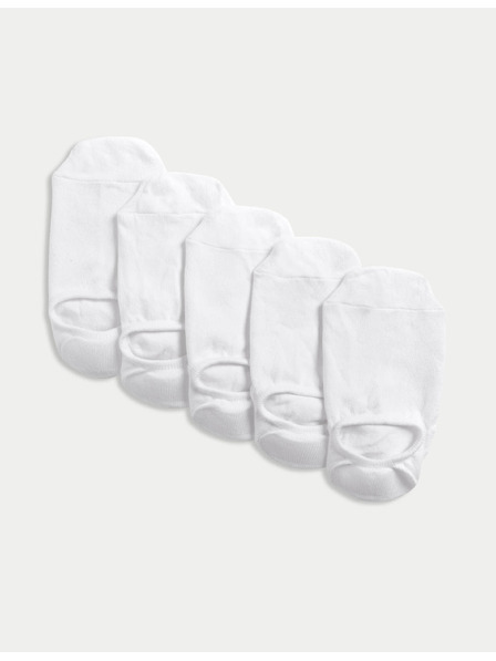Marks & Spencer Krátke ponožky Trainer Liners™ s technológiou Cool & Fresh™, 5 párov v balení Marks & Spencer biela