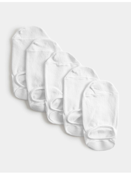 Marks & Spencer Krátke ponožky Trainer Liners™ s technológiou Cool & Fresh™, 5 párov v balení Marks & Spencer biela