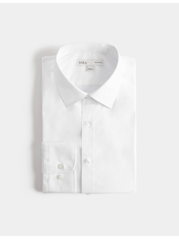 Marks & Spencer Košeľa slim fit, ľahké žehlenie Marks & Spencer biela