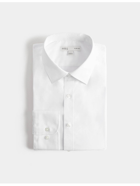 Marks & Spencer Košeľa slim fit, ľahké žehlenie Marks & Spencer biela