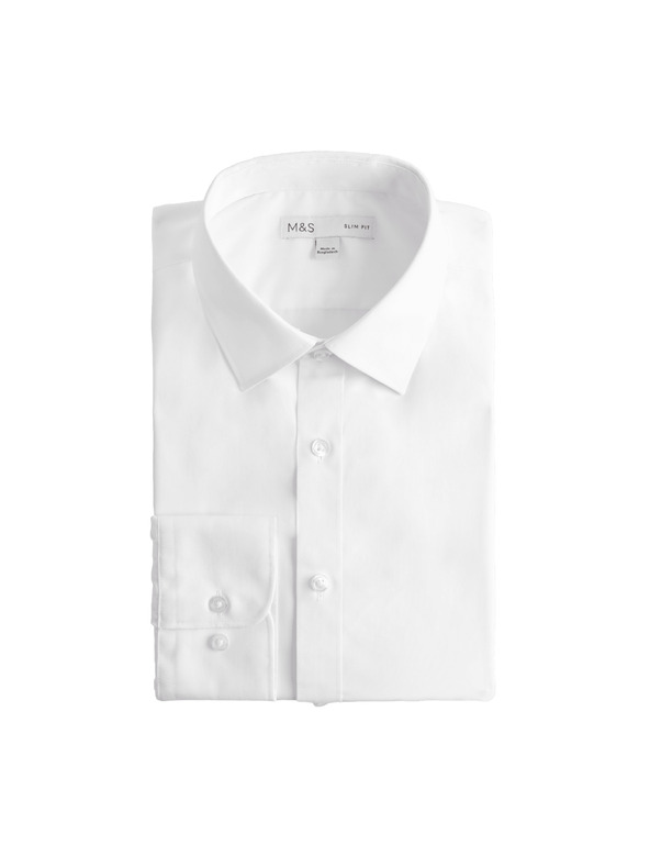 Marks & Spencer Košeľa slim fit, ľahké žehlenie Marks & Spencer biela