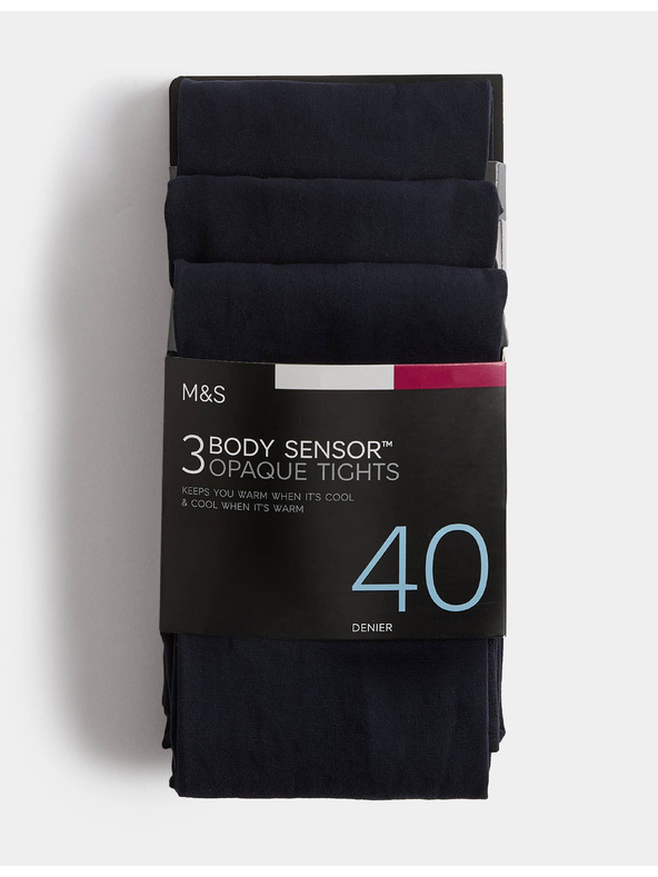 Marks & Spencer Pančuchové nohavice Body Sensor™, 40 DEN, 3 ks v balení Marks & Spencer námorná modrá