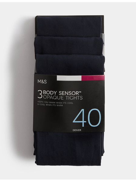 Marks & Spencer Pančuchové nohavice Body Sensor™, 40 DEN, 3 ks v balení Marks & Spencer námorná modrá