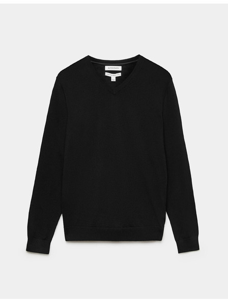 Marks & Spencer Sveter s výstrihom do V z čistej mimoriadne jemnej vlny merino Marks & Spencer čierna