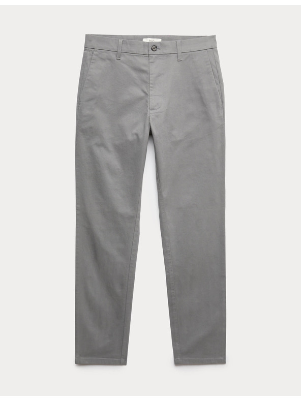 Marks & Spencer Strečové chino nohavice slim fit Marks & Spencer sivé