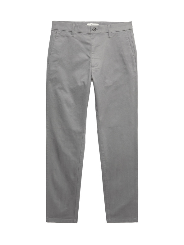 Marks & Spencer Strečové chino nohavice slim fit Marks & Spencer sivé
