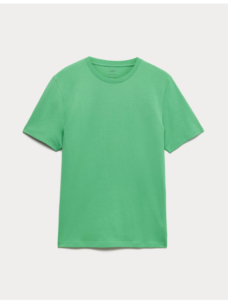 Marks & Spencer Tričko ku krku z čistej bavlny Marks & Spencer zelená